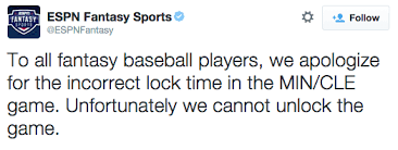 Apr 06, 2020 · additionally, what time do players unlock on espn fantasy? Fantasy Baseball Players Are Freaking Out Over Espn Glitch Crossing Broad