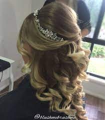Half Up Half Down Hairstyle With Curls Headband Done By Myself Hair Down Styles Headband Hairstyles Beautiful Wedding Hair