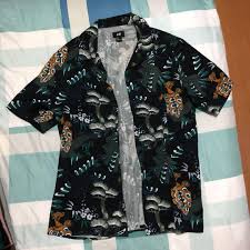 Lanvin x hm leopard print t shirt size: H M Chinese Turtle Print Summer Shirt Men S Fashion Clothes Outerwear On Carousell