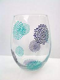 Hand Painted Stemless Wine Glasses