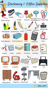 office supplies: list of stationery