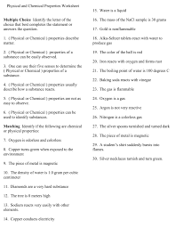 Physical and chemical changes and properties of matter worksheet classify the following as chemical change (cc), chemical property (cp), physical change (pc), or physical property (pp). 6 Physical And Chemical Properties Worksheet