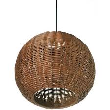 A razor, to cut around remove any glass covers or shades. Allen Roth Natural Rattan And Painted Black Farmhouse Globe Pendant Light In The Pendant Lighting Department At Lowes Com