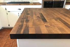 It will be used as my work desk set up. How We Stained Our Butcher Block Countertops With Vinegar And Steel Wool Paper Pear Butcher Block Countertops Kitchen Butcher Block Island Kitchen Butcher Block Dining Table