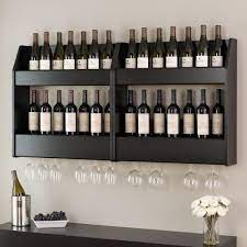 Prepac Black 2 Shelf Composite Wood Floating Wine And Liquor Rack Bsow 0202 1 The Home Depot Wine Rack Liquor Shelf Wine Rack Design