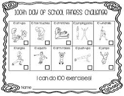 100th Day Of School Fitness Challenge I Can By Kindergarten Kreative Teachers Pay Teachers 100 Days Of School 100th Day Workout Challenge