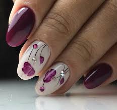 Novosti Purple Nail Art Nail Designs Flower Nails