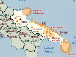 Puglia can surely now take its place in the first rank of italy's famous regions. Cartina Di Puglia