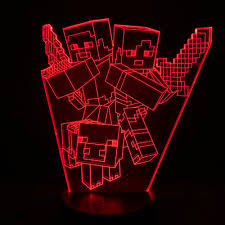 Led Night Light Minecraft Stand Alone Game 3d Illusion Markus Persson Lightfurnitures