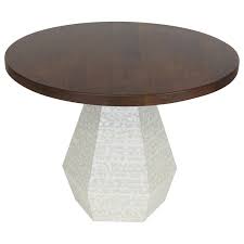 Designed to accommodate 6 people. Small Round Modern Dining Table With Hexagon Pedestal Base 42 Diamter For Sale At 1stdibs
