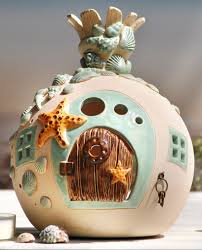 haus strand mit seestern clay fairy house polymer clay christmas fairy house diy