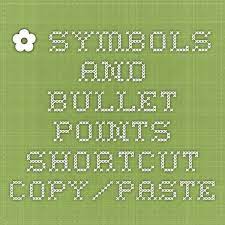 This removes any potentially problematic text formatting which could cause the program to crash. Symbols And Bullet Points Shortcut Copy Paste Symbols Copy And Paste Funky Fonts Symbols