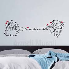 Tutti i colori 6 brand best seller 2021 da 60,00 €+ in saldo decorazioni murali per ogni stanza » esplora! Decorazioni Adesive Per Testata Letto Angeli Con Frase E Cuori Arredi Murali