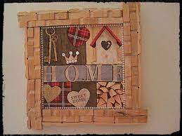 Quadretto Lavorato Su Tela Con Tecnica Del Decoupage La Cornice E Fatta Con Mollette In Legno A Cui Ho Dato Un Legg Cornici Con Mollette Decoupage Sweet Home