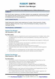 93%(14)93% found this document useful (14 votes). Geriatric Care Manager Resume Samples Qwikresume
