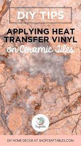 How We Ironed Htv Using The Standard Htv Settings Result The Htv Did Stick To The Tile T Ceramic Tile Crafts Cricut Heat Transfer Vinyl Diy Coasters Tile