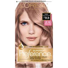 L Oreal Paris Superior Preference Permanent Hair Color 7rb Dark Rose Blonde 1 Kit Walmart Com Rose Blonde Permanent Hair Color Hair Color Rose Gold