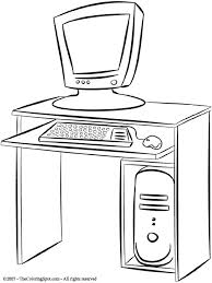 Computer coloring pages for kids. Computer Desk Coloring Page Audio Stories For Kids Free Coloring Pages Colouring Printables