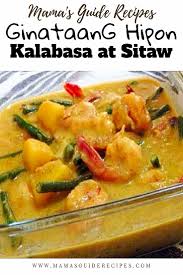 Ginataang kalabasa with sitaw or squash with long beans in coconut milk is a very rich vegetable dish and its main ingredients are. Ginataang Hipon Kalabasa At Sitaw Mama S Guide Recipes