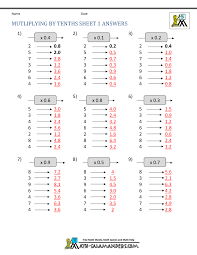Learners boost their decimal multiplication skills with this useful worksheet. Multiplying Decimals By Whole Numbers