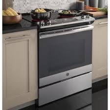 Ge 30 In 5 3 Cu Ft Slide In Electric Range With Self Cleaning Oven In Stainless Steel Js645slss The Home Depot Self Cleaning Ovens Oven Cleaning Electric Range
