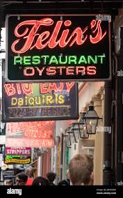 Felixs and Big easy neon signs in Bourbon Street in New Orleans Louisiana  Stock Photo - Alamy