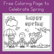 Spring coloring page help kids and adults enjoy the new season. Happy Spring Free Spring Coloring Page Printable For Kids
