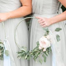 Circle Bridesmaid Bouquet Wrapped In Green Velvet And Lots Of Greenery Inexpensive Wedding Flowers Bridesmaid Flowers Bridesmaid Bouquet