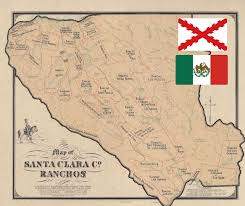 Map of Ranchos in Santa Clara County. A delineation of Spanish-Mexican  government Land Grants or Ranchos before the US invasion of Alta  California.In 1834, the Mexican goverment grants José Joaquin Bernal 9,647