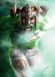 The Barbaric Viking Raider Print By Grange Wallis Australian Rugby League Rugby Logo Rugby League