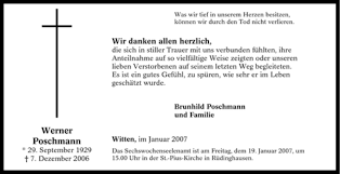 August in mainz im alter von 70 jahren. Trauer Und Todesanzeigen Von Werner Poschmann Trauer De