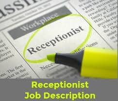 Sample Receptionist Job Description Receptionist Jobs Job Description Receptionist