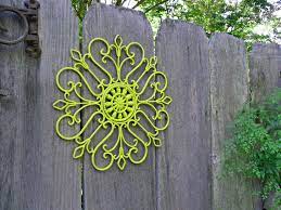 Metal Wall Decor Lime Green Painted Wall Art Patio Decor Wrought Iron Shabby Chic Decor 31 50 Via Exterior Wall Art Metal Tree Wall Art Metal Wall Art