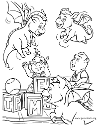 Shrek Dronkeys Playing With The Ogre Children Of Shrek And Fiona Coloring Page Disney Coloring Pages Coloring Pages Coloring Books