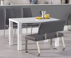 Here is a set of white dining table with bench by better home. White High Gloss Dining Table With Bench And Chairs Homegenies
