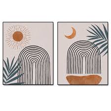 You can hang it in the wall or just keep in aside in a corner and there can e multiple screens with different designs and also you can add a pop of color by adding. Amazon Com Abstract Rainbow Wall Decor Sun And Moon Boho Decor Minimalist Print Boho Wall Art Bedroom Decor Terracotta Art Set Of 2 Prints 8x10 Inch No Frame Handmade Products