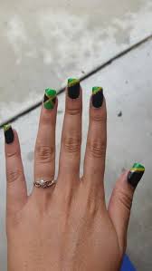 Jamaican Flag Nails Flag Nails Jamaica Nails Rasta Nails