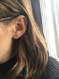 double lobe diamonds and new mid cartilage piercing earings piercings mid cartilage piercing auricle piercing