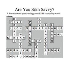 No pencil or eraser required! Elementary School Sikh Crossword Puzzle Answer Guide Sikh Coalition