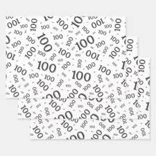 Birthday Black And White Wrapping Paper 100th Birthday Black And White Number Pattern 100 Wrapping Paper Sheets Zazzle Com In 2020 Number Patterns Birthday Party Decorations Paper