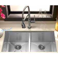 Enjoy all the advantages of an undermount kitchen sink: 29 Inch Stainless Steel Undermount 50 50 Double Bowl Kitchen Sink Zero Radius Design