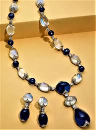 Christie S Hong Kong Diamonds Moon Stone And Sapphires Necklace Earring Mm Blue Diamond Jewelry Diamond Jewelry Necklace Jewelry Junkie