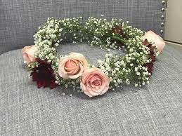 Floral Wedding Crown For Flower Girl Burgundy Wedding Flowers Blush Pink Bridal Shower Rose Gold Bridal Shower Decor