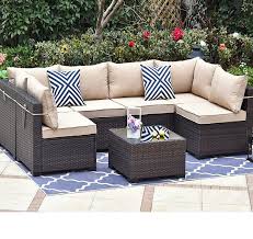Best outdoor garden wicker glass coffee table. Patio Furniture Outdoor Wicker Rattan Dining Set Cushioned Seat Garden Sectional Conversation Sofa With Glass Top Coffee Table Buy Rattan Tables And Chairs Patio Furniture Outdoor Wicker Rattan Dining Set Cushioned Cushion Reversible
