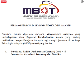 Mohd heikal husin di atas pengiktirafan sebagai teknologis profesional oleh lembaga teknologis malaysia (mbot) berkuatkuasa 19 februari 2021. Iklan Lembaga Teknologis Malaysia Mbot Kerja Kosong Kerajaan