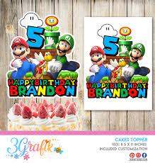 Supermario super mario cake mario bros cake topper torta decorata torta pasta di zucchero fondant tutorial passo. Mario Bros Cake Topper Template Banderin Mario Bros Mario Bros