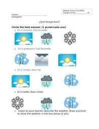 Que Tiempo Hace Assessment Bilingual Book Spanish Lessons Assessment