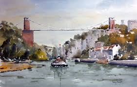 Clifton Suspension Bridge Suspension Bridge Clifton Watercolor Art