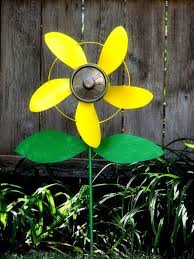 Fan Blade Sunflower Pinwheel Metal Yard Art Yard Art Garden Crafts