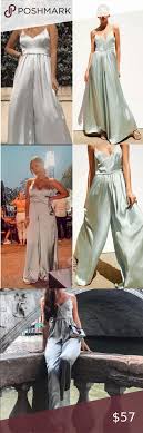 Candice swanepoel shows off her model legs in tiny floral shorts while out and about in new york. Nwt Zara Wide Leg Satin Flowy Mint Jumpsuit Xs Mint Jumpsuits Zara Clothes Design